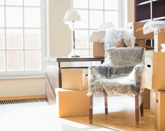 furniture and boxes ready to be moved