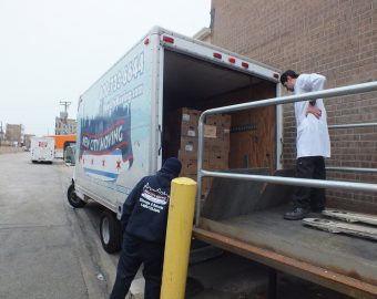 New City Moving employees donate some turkeys
