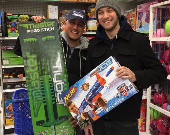 New city moving employees buying toys for donation
