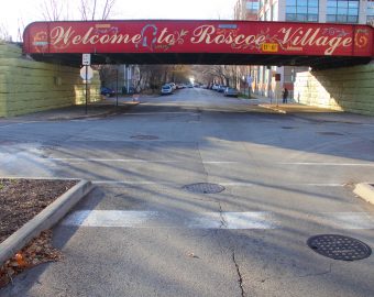 Welcome to Roscoe Village sign