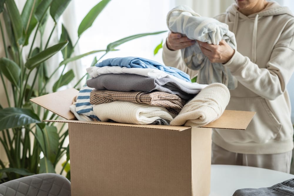 How to pack clothes for moving.