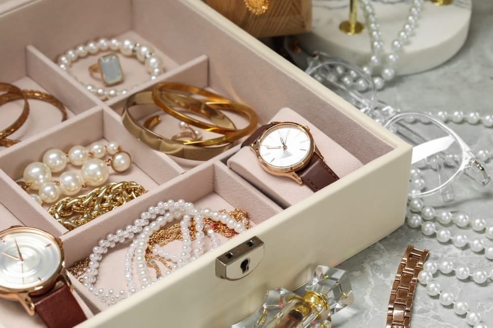 Jewelry in a box.