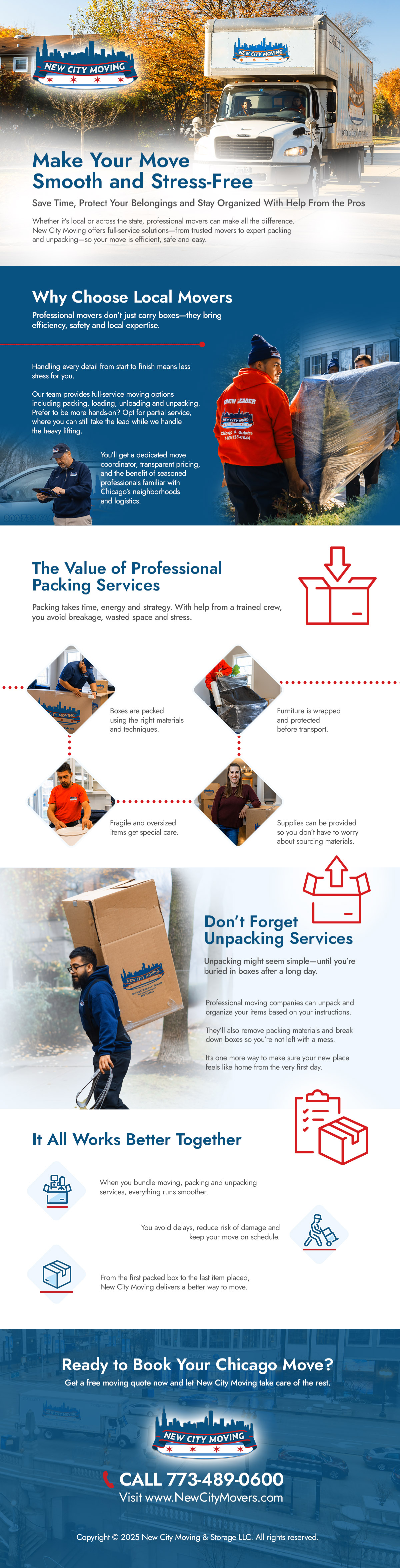 Hiring local Chicago movers infographic.