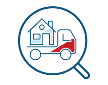 Finding affordable movers icon.
